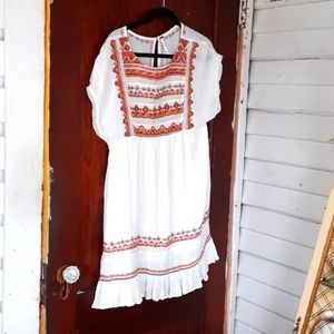 Free People sz XS embroidered mini dress NWOT